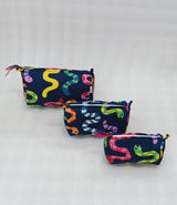Set of 3 cosmetic bag/pouches with waterproof lining