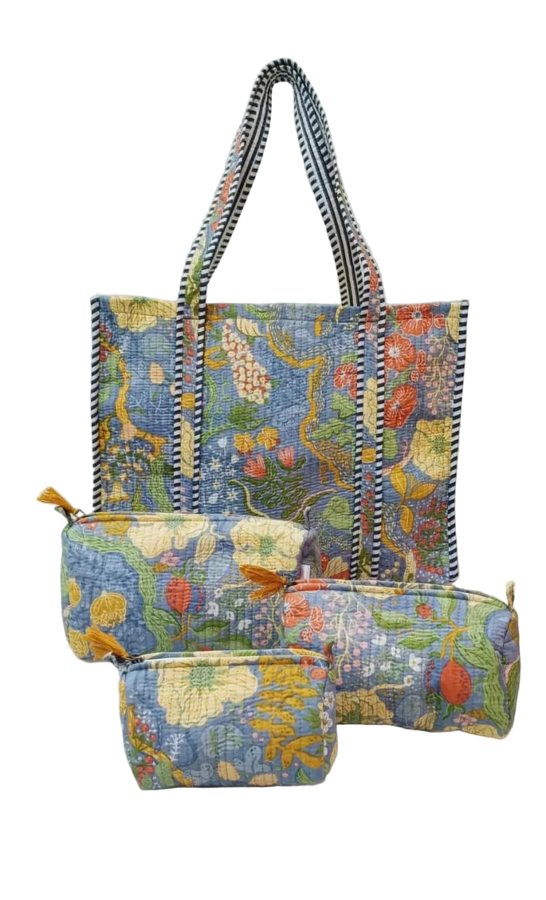 Tote Bag with set of 3 Pouches