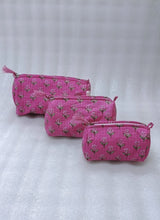 Set of 3 cosmetic bag/pouches with waterproof lining