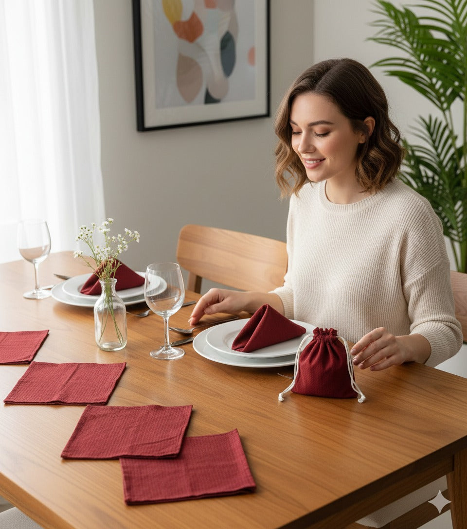 Napkin Set of 6 with Potli Bag