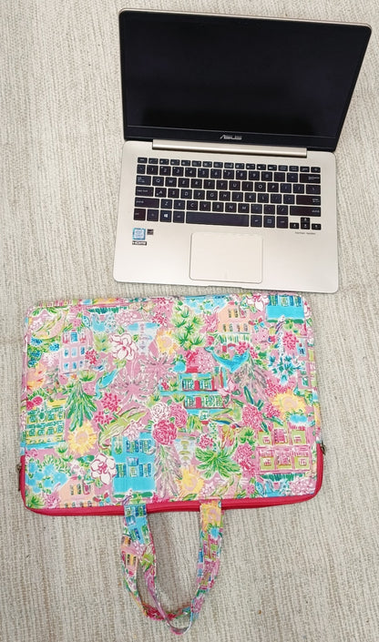 Laptop Bag with Handle -100% Cotton with handblock print and cushion support - 13-15 inches