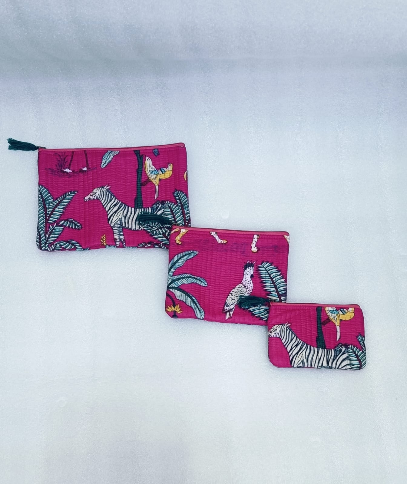 Set of 3 cosmetic Flat pouches