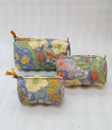 Set of 3 cosmetic bag/pouches with waterproof lining