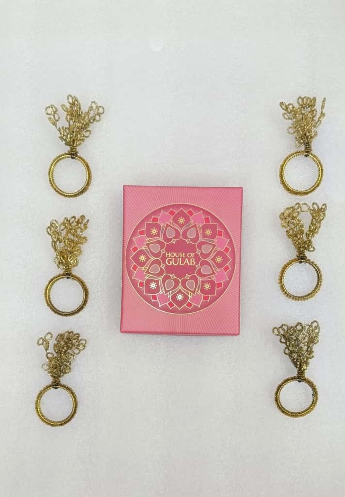 Handcrafted Fancy Beaded Napkin Ring Set of 6 – Perfect for Dining & Parties