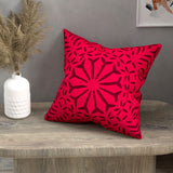Handmade cotton applique work cushion cover - 16 X16 Inches