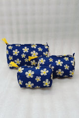 Set of 3 cosmetic bag/pouches with waterproof lining