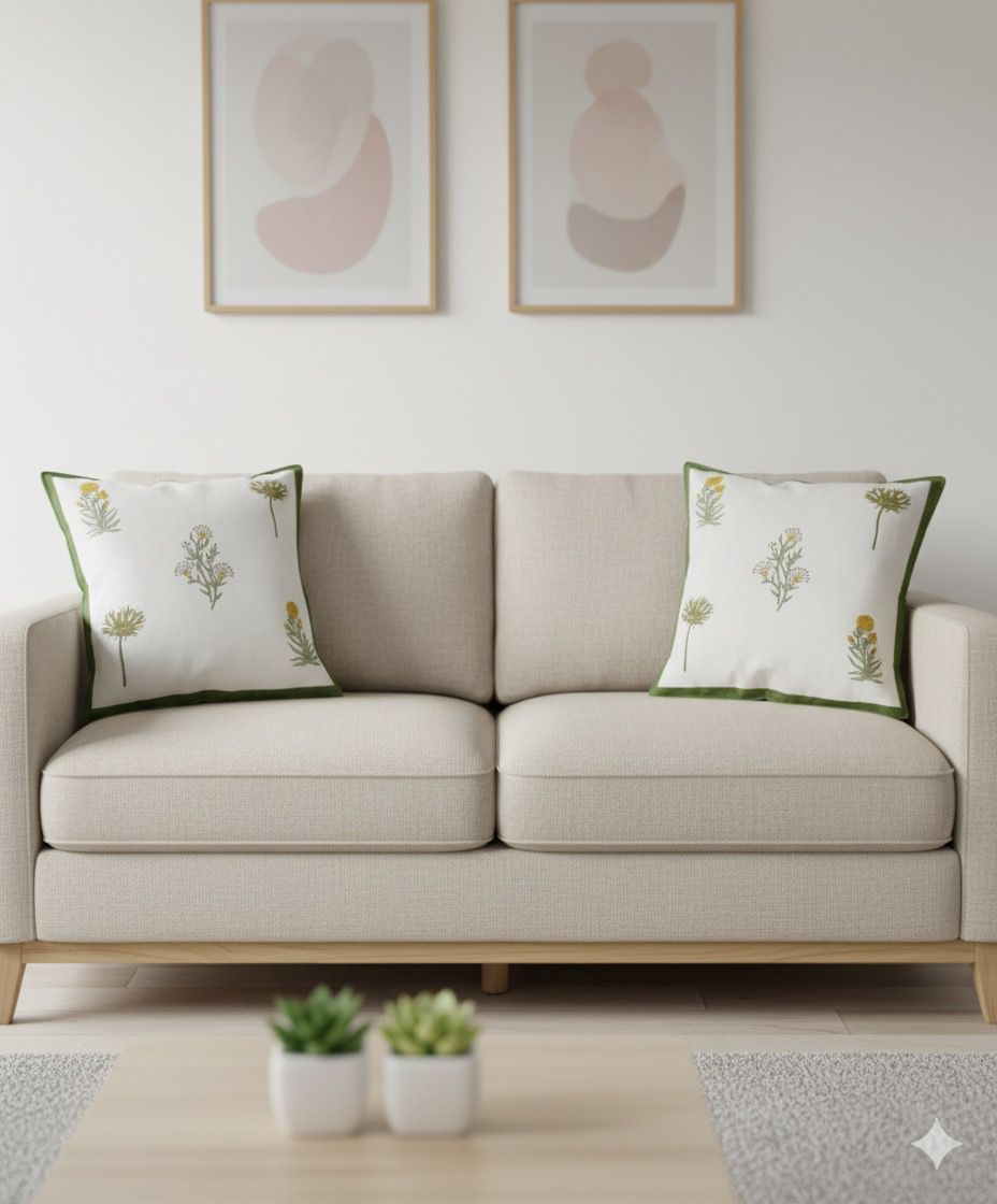 Set of 2 Cotton Cushion Covers
