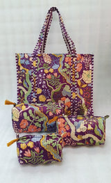 Tote Bag with set of 3 Pouches