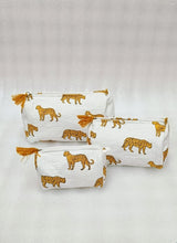 Set of 3 cosmetic bag/pouches with waterproof lining