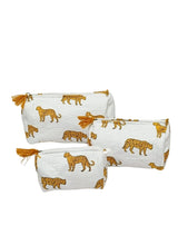 Set of 3 cosmetic bag/pouches with waterproof lining