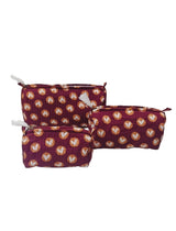 Set of 3 cosmetic bag/pouches with waterproof lining
