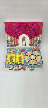 Diwali Gift Box | 1 Double Bedsheet, 1 Pair Door Hanging, 1 Metal Urli, 2 Laddoo Candles