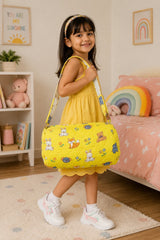 Handblock Printed Cotton Kids’ Duffle Bag with Adjustable Strap