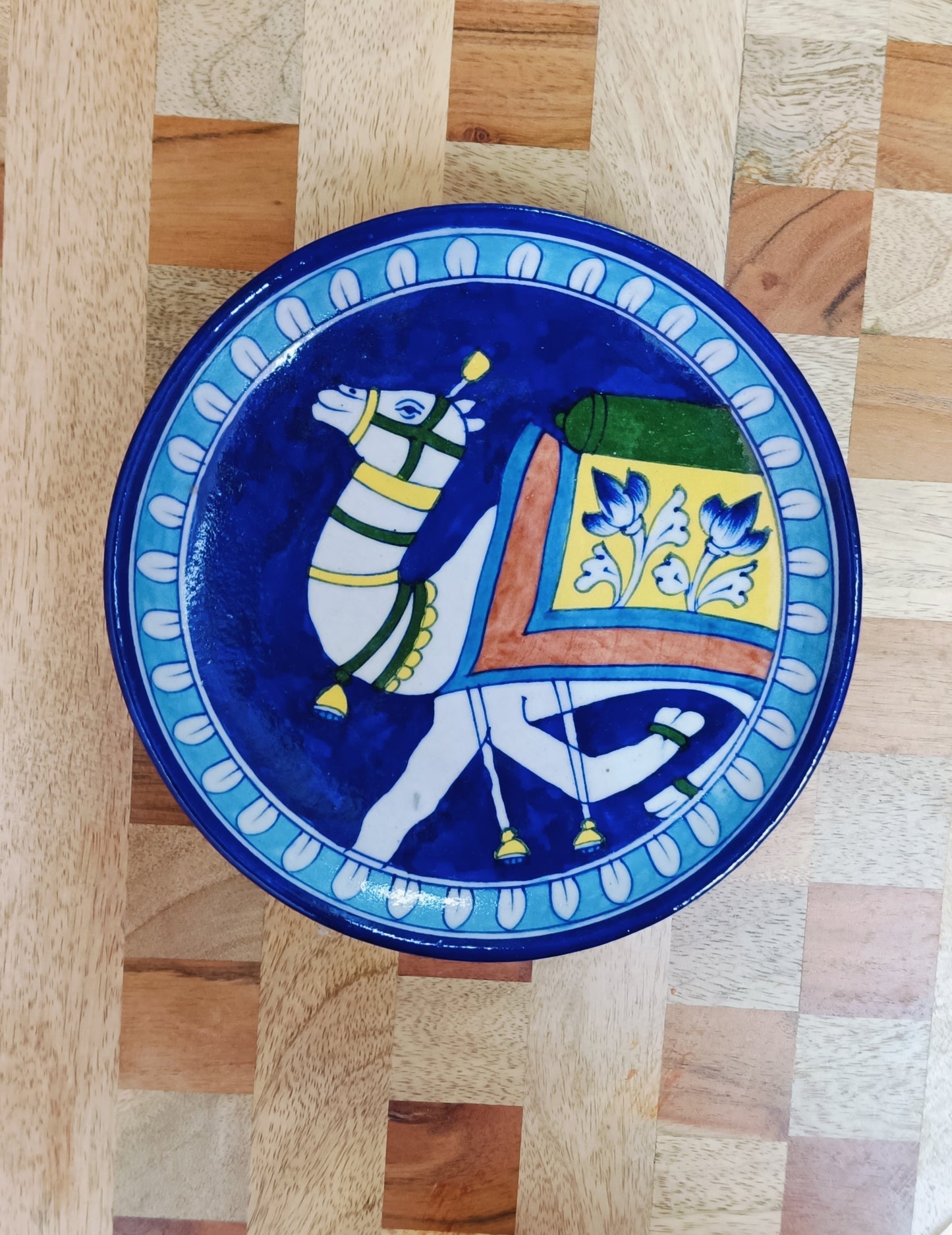 Gift Box with Handmade Jaipur Blue Pottery Plate - 8 inch diameter