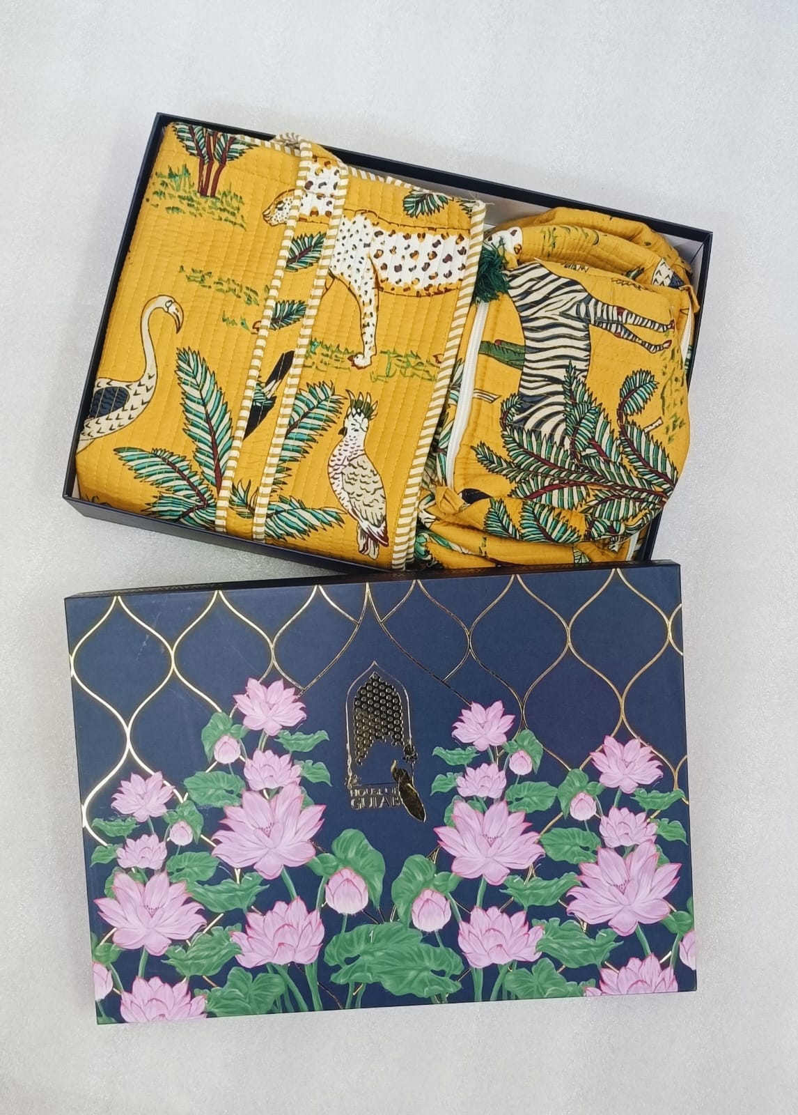 Diwali Gift Box – Stylish Tote Bag with 3 Coordinated Utility Pouches