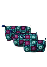 Set of 3 cosmetic bag/pouches with waterproof lining