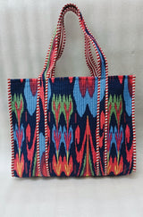 Handblock Printed Quilted Tote Bag without zip/button 17x18x 6 inches