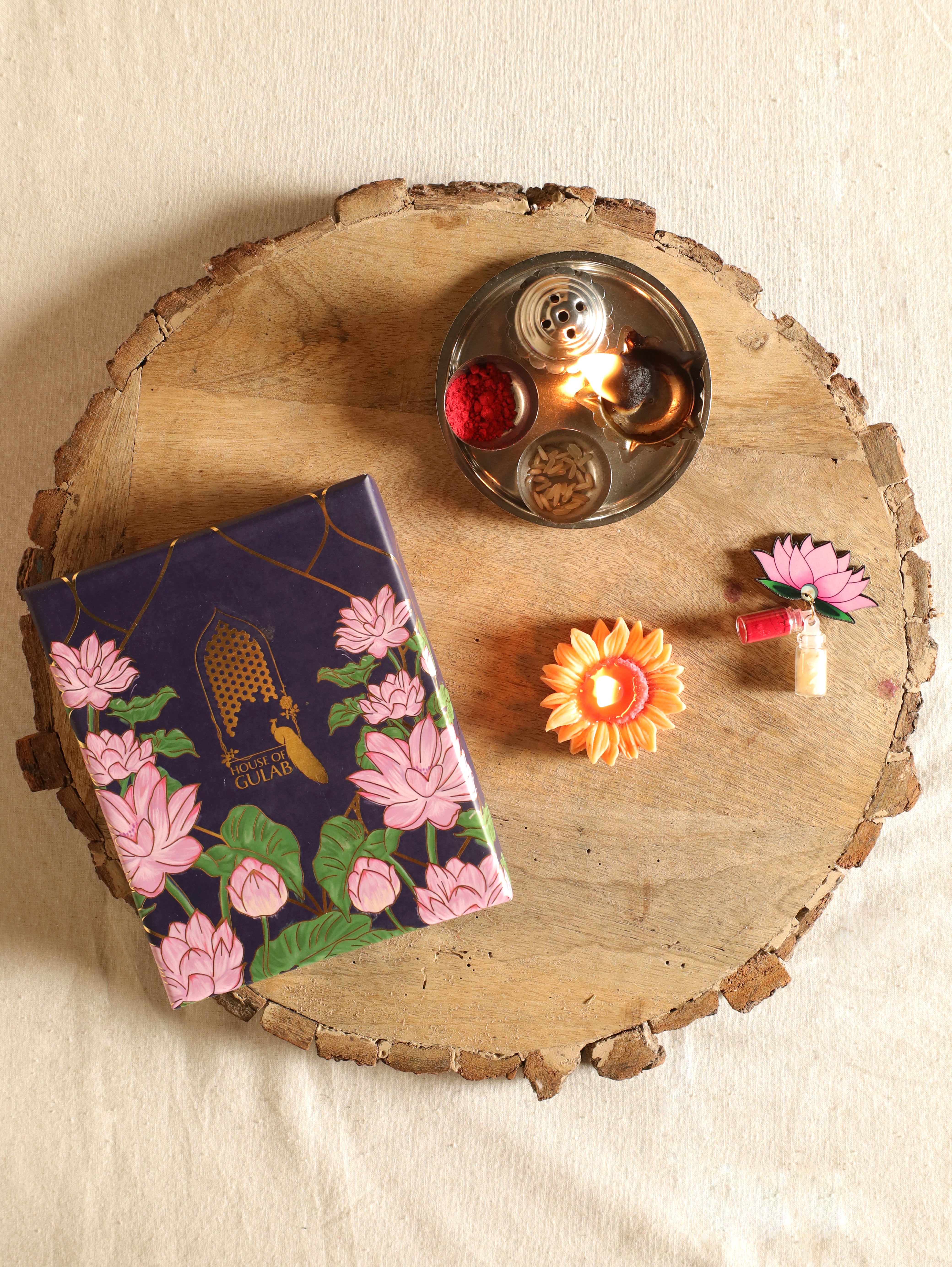 Pichwai Rakhi Gift Box– Designer Rakhi Set with Roli Chawal for Raksha Bandhan