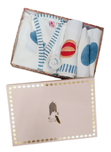 Handblock Printed Waffle Cotton Bathrobe Gift Box for Kids (4-13 Years) – Includes Bath Towel & 2 Hand Towels