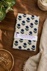 DIY Block Printing Kit – Handmade Diary, White Pouch, 2 Wooden Blocks & Paint Set
