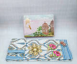 Diwali Gift Box | 1 Double Bedsheet, 1 Pair Door Hanging, 1 Metal Urli, 2 Laddoo Candles