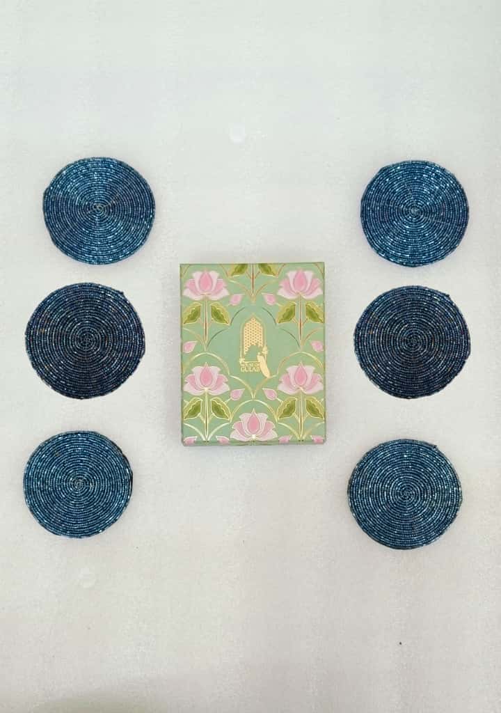 Diwali Gift Box – Set of 6 Handcrafted Beaded Coasters