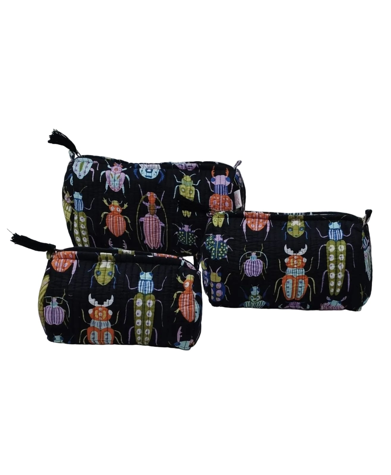 Set of 3 cosmetic bag/pouches with waterproof lining