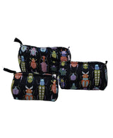 Set of 3 cosmetic bag/pouches with waterproof lining