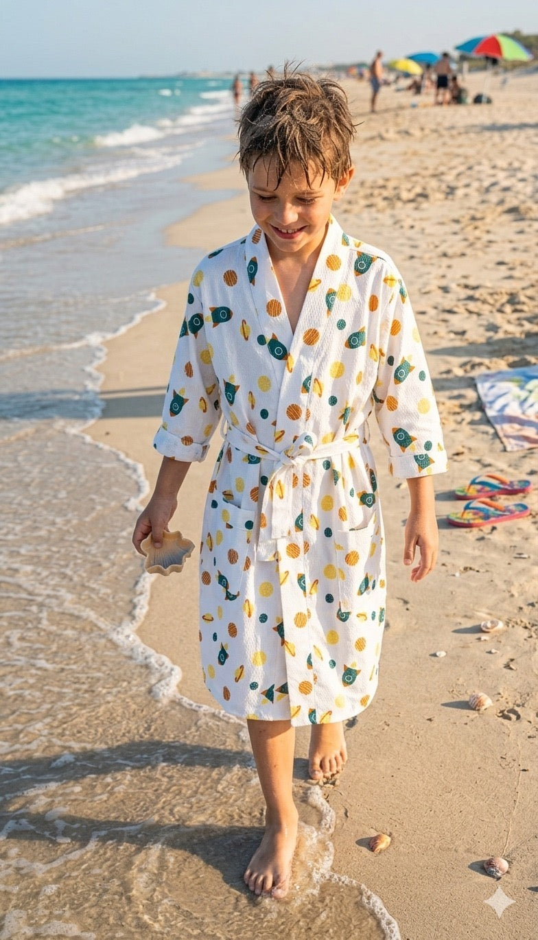 Kids Bathrobe and Bath-towel Gift Set with Box | 4-13 years