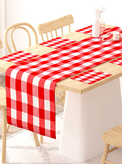 Table Runner With Set Of 6 Mats and 6 coasters - Ideal for 6-8 seater table