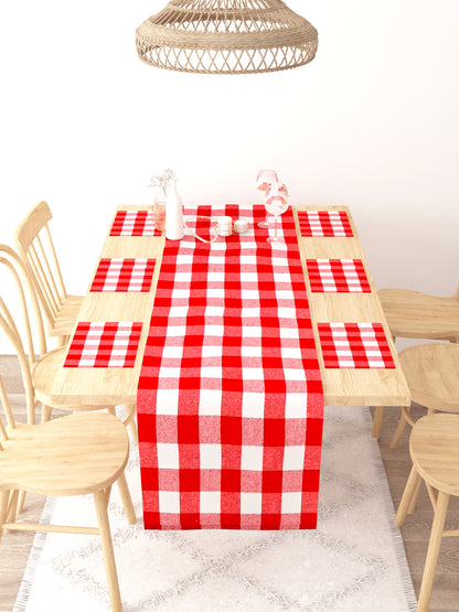 Table Runner With Set Of 6 Mats and 6 coasters - Ideal for 6-8 seater table