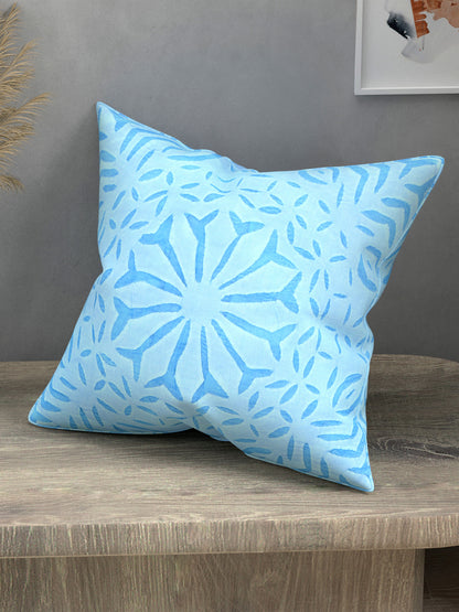 Handmade cotton applique work cushion cover - 16 X16 Inches