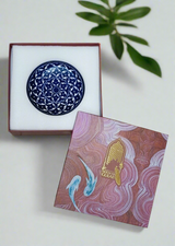 Gift Box with Handmade Jaipur Blue Pottery Plate - 8 inch diameter