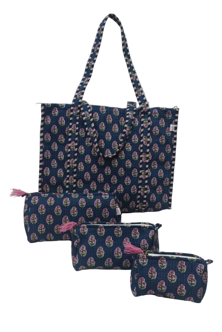 Tote Bag with set of 3 Pouches