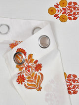 Cotton Handblock Printed Cotton Door/Window Curtain - 1piece - 7ft