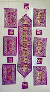 Gift Box with Banarasi Zari Table Runner, Set Of 6 Mats, 6 coaster