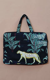 Laptop Bag with Handle -100% Cotton with handblock print and cushion support - 13-15 inches