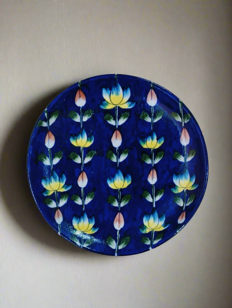 Gift Box with Handmade Jaipur Blue Pottery Plate - 8 inch diameter