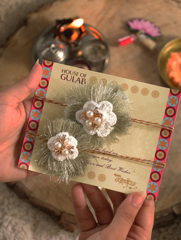 Premium Bhaiya-Bhabhi Rakhi Gift Box – Designer Rakhi Pair with Roli Chawal for Raksha Bandhan