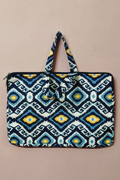 Laptop Bag with Handle -100% Cotton with handblock print and cushion support - 13-15 inches