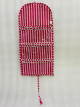 Handcrafted Travel Jewelry Organizer Roll | Artisan Fabric Jewelry Pouch