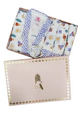 Handblock Printed Waffle Cotton Bathrobe Gift Box for Kids (4-13 Years) – Includes Bath Towel & 2 Hand Towels