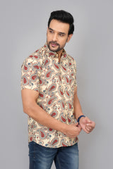 Men by House of Gulab Short Sleeves Cotton Shirt