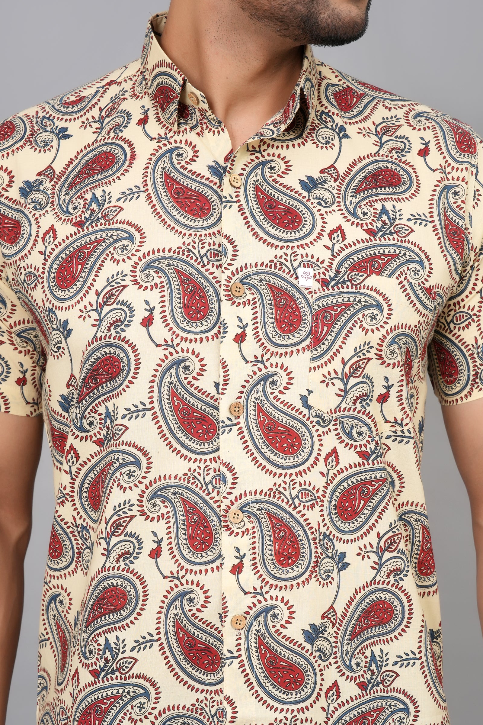 Men by House of Gulab Short Sleeves Cotton Shirt