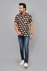 Men by House of Gulab Short Sleeves Cotton Shirt