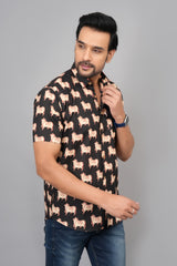 Men by House of Gulab Short Sleeves Cotton Shirt