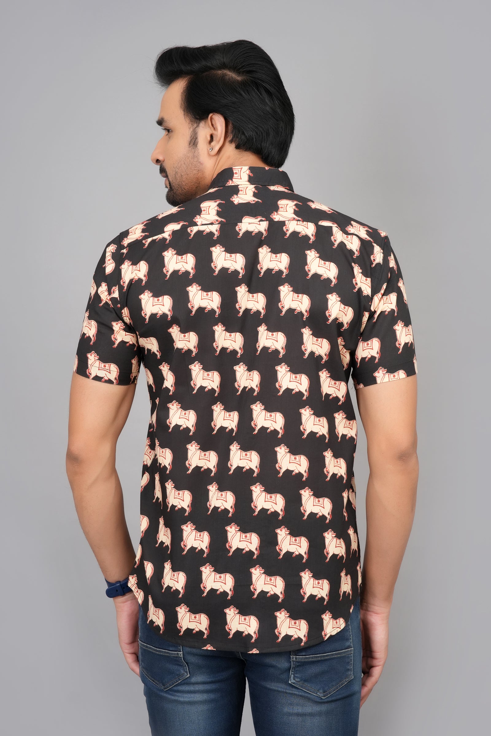 Men by House of Gulab Short Sleeves Cotton Shirt