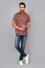 Men by House of Gulab Short Sleeves Cotton Shirt