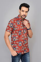 Men by House of Gulab Short Sleeves Cotton Shirt