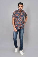 Men by House of Gulab Short Sleeves Cotton Shirt